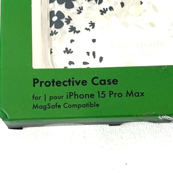 Kate Spade iPhone Case Black White Floral NEW NIB 15 Pro Max Hardshell - Picture 5 of 6